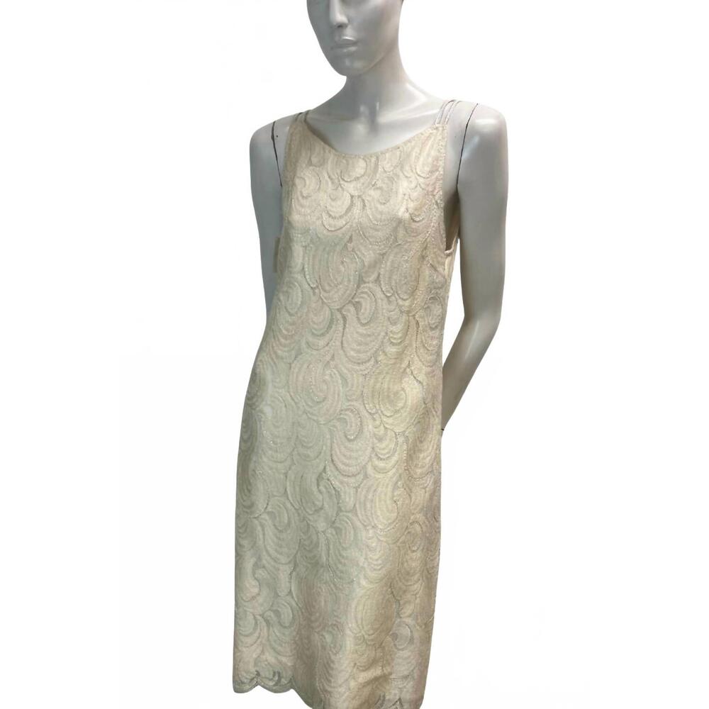NEW FRANCESCA MIRANDA women's lace sleeveless dress in white